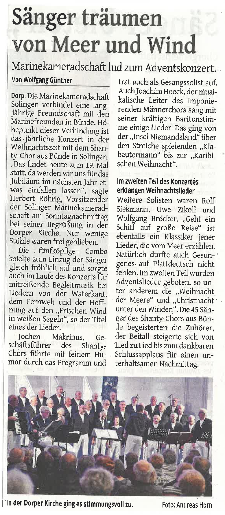 Zeitungsartikel des Solinger Tageblattes vom 03.12.2019